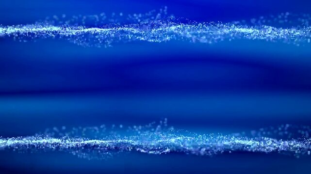 Abstract blue background with soft waves and subtle glowing particle trails, creating a serene and modern digital aesthetic for technology or business concepts