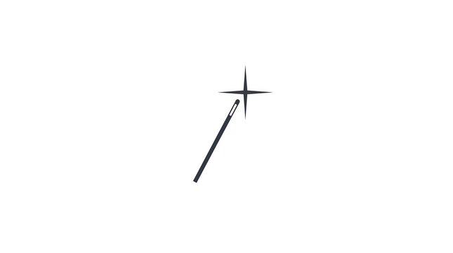 Magic wand casting sparkle vector graphic on white