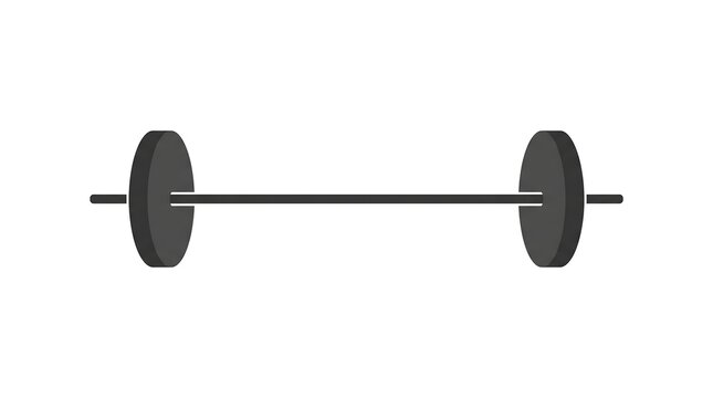 Simple barbell with weights for fitness and gym vector