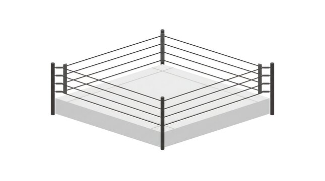 Isometric boxing ring canvas for martial arts combat sports vector graphic