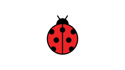 Fototapeta premium Red ladybug with black spots on white