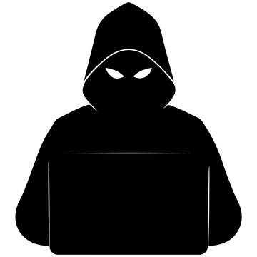 Person in hoodie using a laptop anonymously