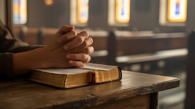 person pray with faith, Spirituality, and religion concept 