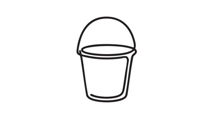 minimalist bucket vector icon, continuous line art design for summer activities continuous line art vector icon © Ismail