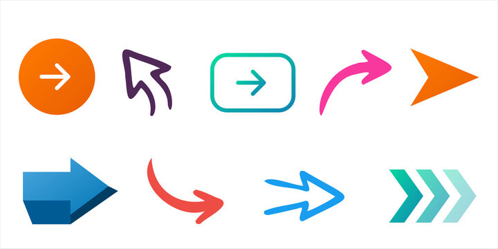Mega collection of modern arrow icons. Universal directional signs PNG illustration isolated on white background. Arrow clipart set for web design, app interface, infographic, and navigation.