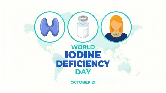 World iodine deficiency day concept with thyroid gland medicine and human patient illustration