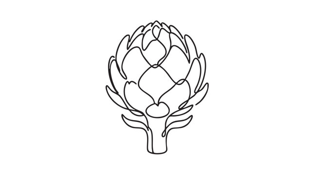 elegant artichoke vector icon, continuous line art illustration for culinary continuous line art vector icon