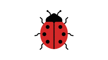 Minimalist geometric ladybug logo design with bold red and black colors © AYAN