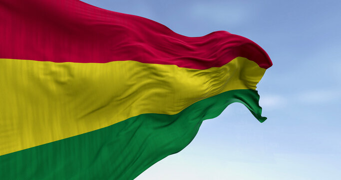 Bolivia national flag waving in the wind