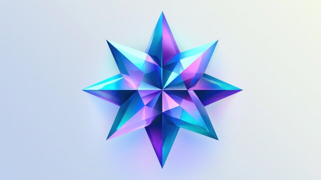 Geometric star emblem: abstract polygonal logo collection with vibrant gradients