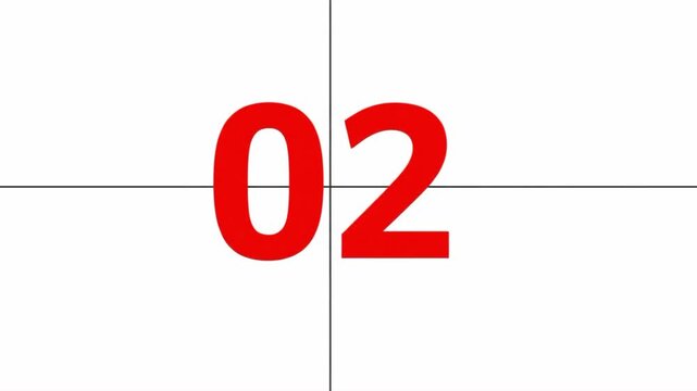 Countdown one minute animation from 60 seconds to 0 seconds b VSRExport