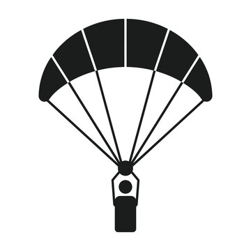Parachute icon black silhouette recreational equipment