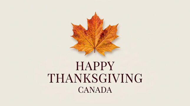 Happy thanksgiving canada festive greeting with a vibrant autumn maple leaf illustration