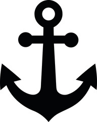 Black anchor silhouette icon isolated on white background isolated on transparent background © MdAbulBasar