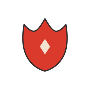 Red shield with diamond shape