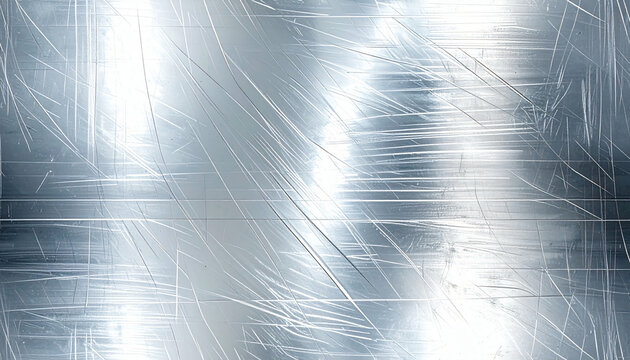 Polished Silver Metal Sheet With Scratched
