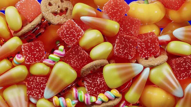 Halloween sweets falling