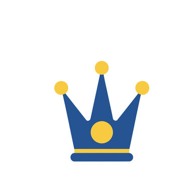 Blue and yellow crown icon