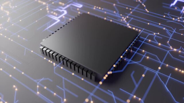 Close up of cpu on circuit board