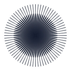 Fototapeta premium Abstract sunburst geometric radial lines art isolated on transparent background