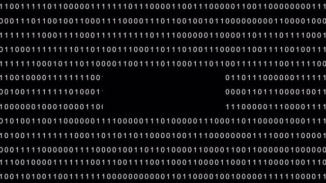 Abstract Digital Binary Code Stream Background with Data Gap.