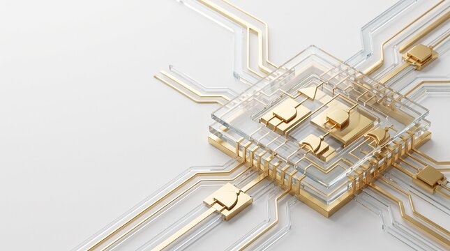 Digital Logic Circuit Microchip Architecture Concept