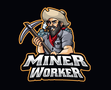 Miner Worker Mascot Illustration