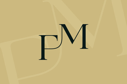 FM or MF letter logo icon design. Classic style luxury initials monogram.