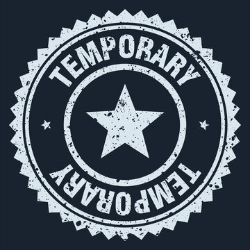 temporary white grunge round stamp. temporary stamp