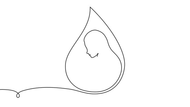 Mother breastfeeding newborn baby in continuous line art style. Minimalist one-line drawing capturing intimate moment of motherhood and nurturing care between woman and infant.