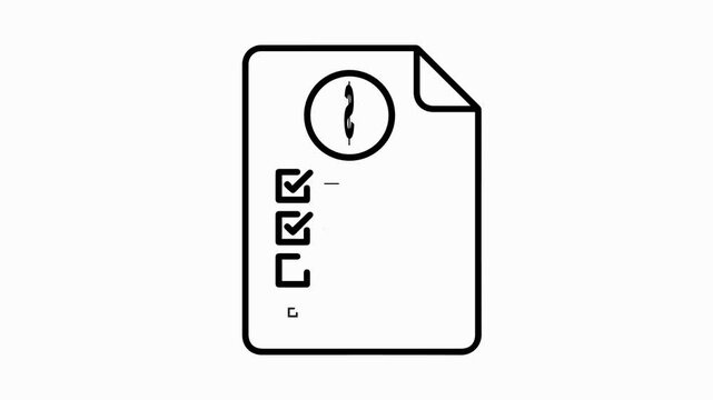  Animated Financial Checklist, Budget Management, Expense Tracking and Business Payment Processing with Dollar Symbol and Financial Document Minimalist Outline Line Icon