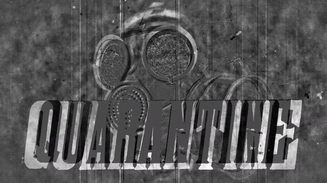 Gas mask and the word Quarantine glitching