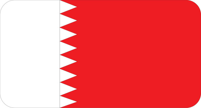 bahrain national flag with red and white colors and serrated edge