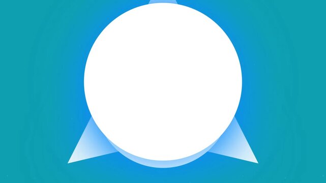 Abstract blue background with a central white circle and geometric triangular shapes, modern minimalist design element for graphic projects