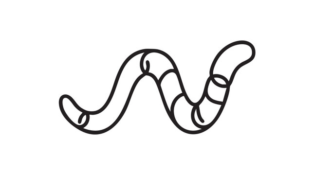 elegant earthworm vector icon, continuous line art design for biology continuous line art vector icon