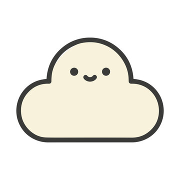 Cute cartoon cloud with happy face