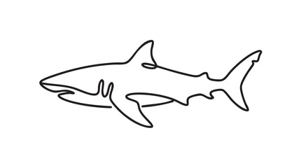 Obraz premium elegant shark vector icon, continuous line art illustration for marine life continuous line art vector icon
