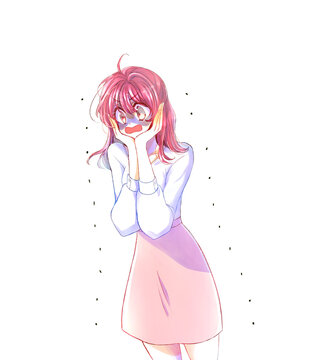 青ざめる女性　震える