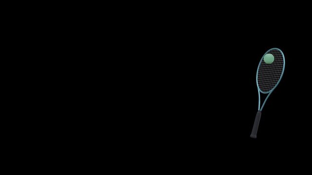 Tennis racket striking a ball that flies off to the left and returns to be hit again