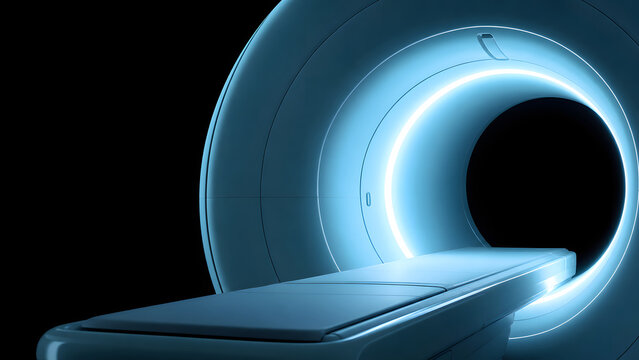 MRI Scanner Machine in Modern Hospital Room