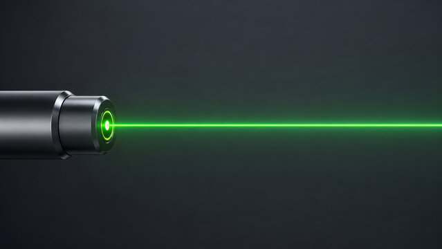 Green Laser Beam Emitting From Device Pointer