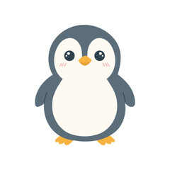 Obraz premium Cute cartoon penguin isolated on white background