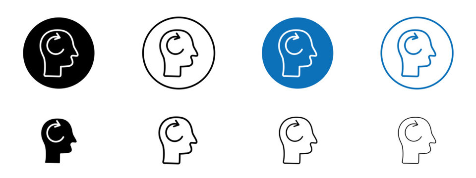 Memory recall icon flat outline in black