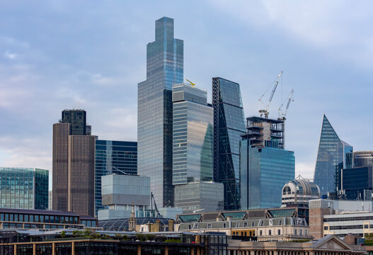 Skyscrapers in City of London business district, UK