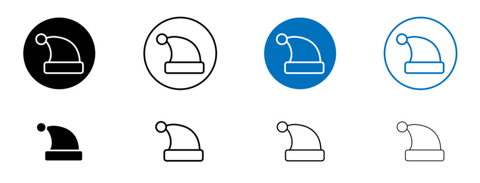 Sleeping hat icon flat outline in black