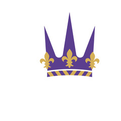 Purple and gold crown with fleur de lis © usup