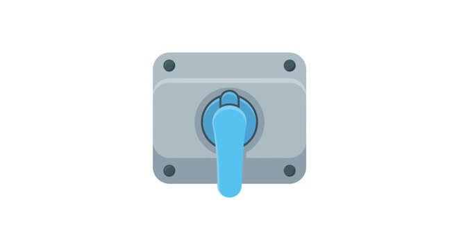 Toggle switch icon with blue actuator flat vector illustration on white background