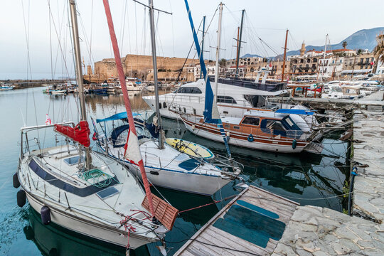 Boats in Kyrenia (Girne) harbor, Northern Cyprus