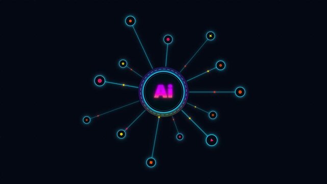 Artificial Intelligence Neural Network Hub Animation