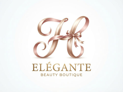 Elegant Floral Letter H Vector. Green Foliage Monogram Letter TE or H.  Ornamental Leaf Letter H Monogram. Elegant Botanical Green Letter H or TE logo design